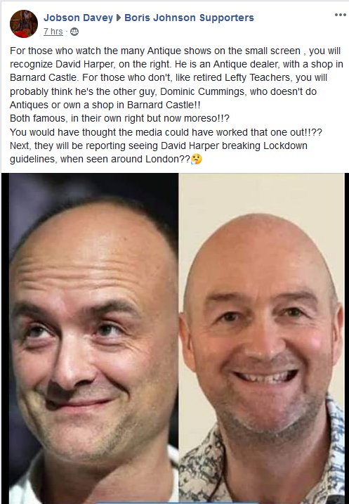 Sean Morley On Twitter To Those Asking How The Boris Johnson Supporters Fb Group Are Coping They Ve Gone Hard On The Idea That Actually Cummings Never Went To Barnard Castle And All