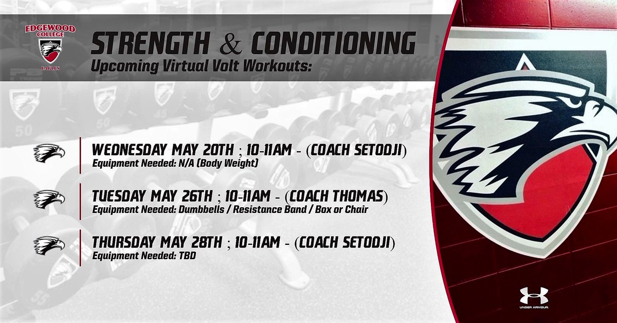 EC_Strength's tweet photo. Burn off those holiday weekend calories with our virtual superset workout tomorrow! You’ll need a backpack/dumbbells/resistance bands. Don’t miss this one. https://t.co/ePedCmXvuC