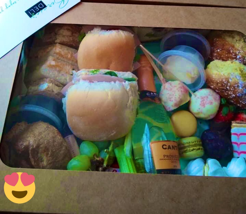 Fabulous afternoon tea delivered today! Thank BerniesDeli! ❤️