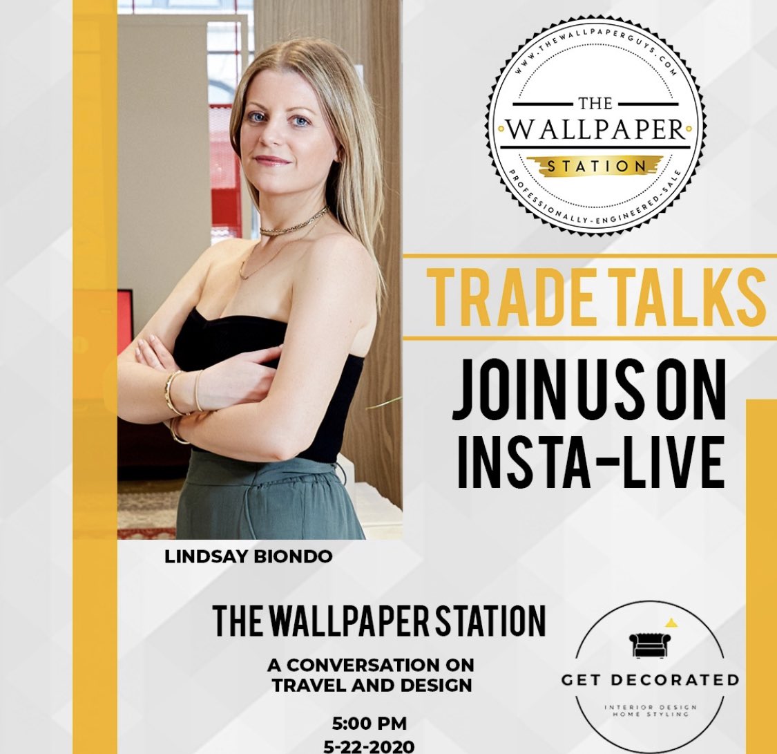 GetDecoratedInt's tweet photo. ICYMI - catch our Instagram live with @WalPaperStation over on their IGTV Insta page! We sipped over happy hour and talked how we’re navigating the new “normal” for the #design industry: https://t.co/iEu2fbhgLM
