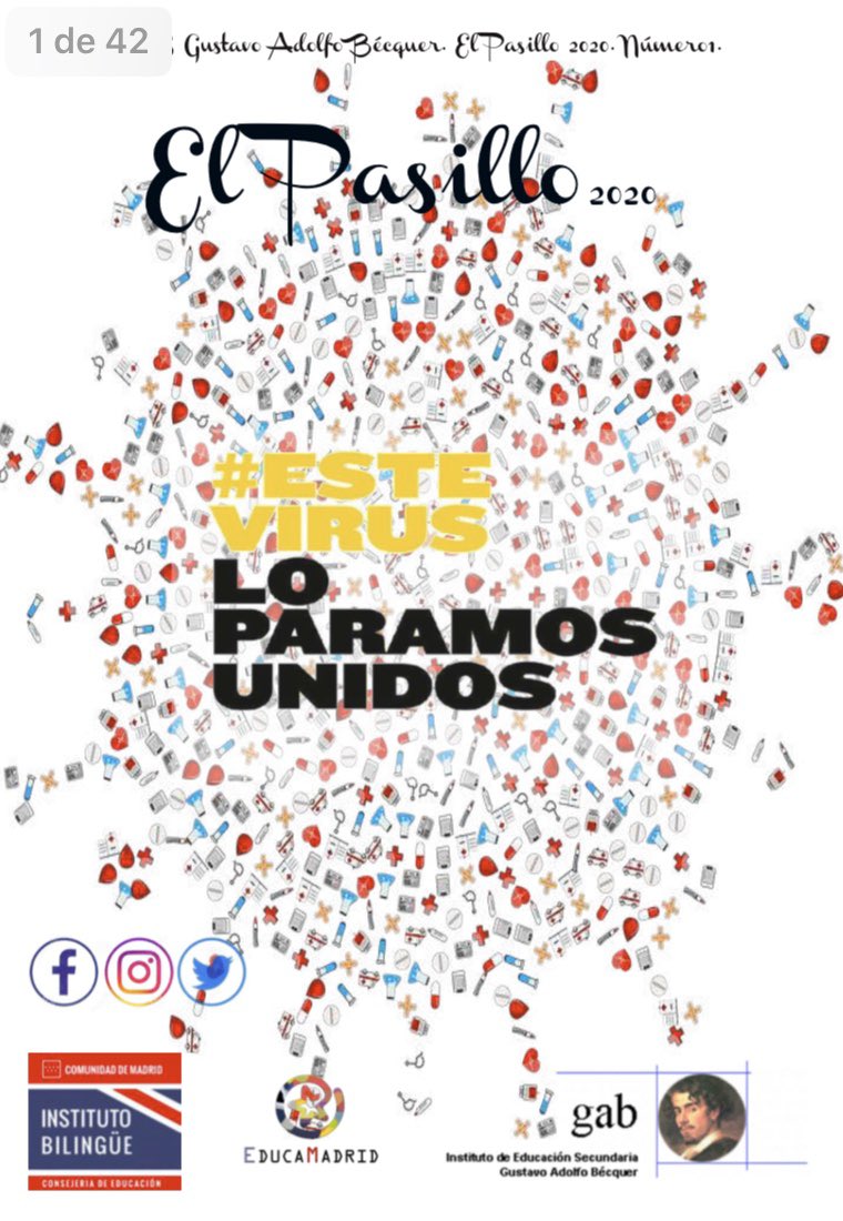 IesGustavo's tweet photo. Ya se encuentra subida a la página web la revista del centro, El Pasillo 2020. Queremos agradecer a todos los que la hacen posible (Ruben, Roberto, Susana Mora y todos los colaboradores) su enorme trabajo. 
🔹Lee la revista aquí ➡️ https://t.co/bqZgetju2y #Algete #ElPasillo https://t.co/YBnhbRYbC8