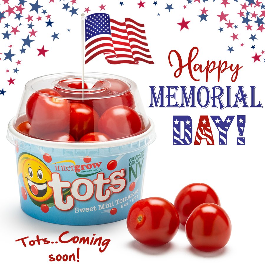 While you're out in the sun with your little tots this memorial day, remember to take a moment to honor and thank the men and women who died for our freedom! #memorialday (Tots sweet snacking tomatoes... coming soon!)