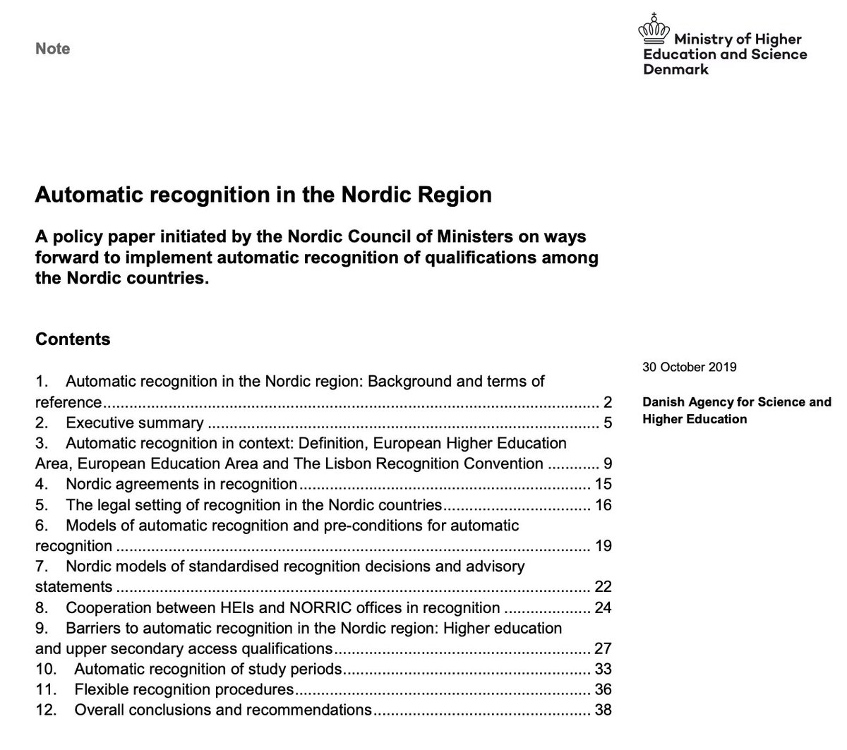 ENIC_NARIC's tweet photo. βΆοΈ Automatic recognition in the Nordic Region: A policy paper initiated by the Nordic Council of Ministers on ways forward to implement automatic recognition of qualifications among the Nordic countries.
π https://t.co/zwNlo4Wj2c #ENIC_NARIC #NORRIC https://t.co/oFLK5r7SSn