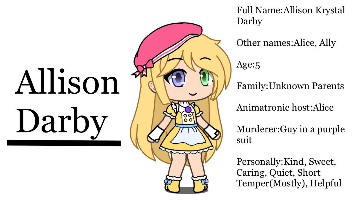 Angel_GoldHeart's tweet photo. Alice Fredbear’s Soul
Allison Darby
#OC #OCStory #FNAF #AliceFredbear #missingchild #LostSoul https://t.co/huLQOgayi2