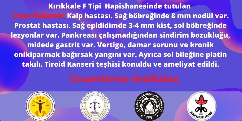 mersinihd1988's tweet photo. Cezaevlerine SesOlalım https://t.co/Vy6rwBvLS7
