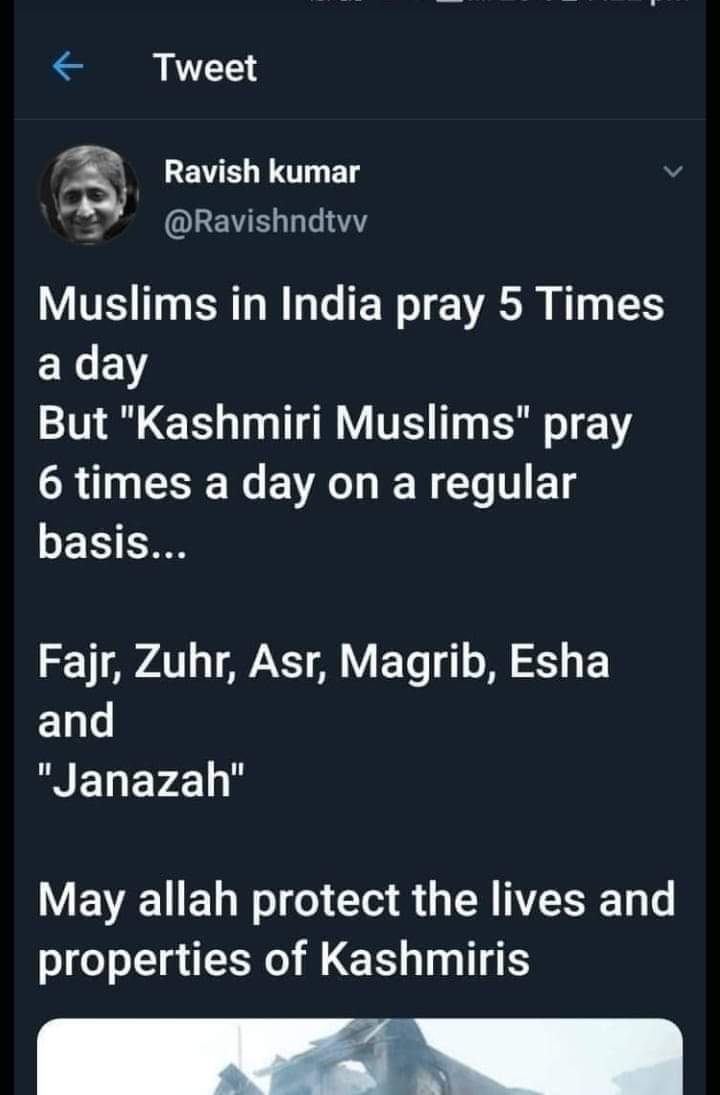 majidvar's tweet photo. This is a fake post..

Ravish Kumar's twitter handle is 'ravishndtv' &amp; not 'ravishndtvv'!
Besides, this tweet appears nowhere on his twitter. https://t.co/0RZHcGpzIw