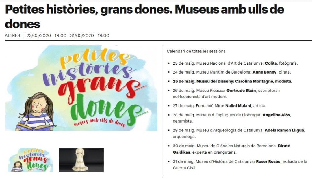 AfaJungfrau's tweet image. 📢 Famílies! 🟣 Des de la Comissió de Gènere us recomanem aquests videocontes que ens expliquen la història de #dones rellevants relacionades amb 9 dels museus de Barcelona #petiteshistòriesgransdones. Estan disponibles al seu canal de YouTube 📽️ buff.ly/3c5AItb