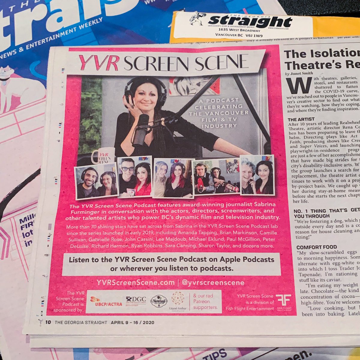 sabrinarmf's tweet photo. Finally got my hands on a copy of the print version of the ad I bought in April to support the @georgiastraight. I SWOON #printrocks #supportlocalnews https://t.co/MTB90LK5MU