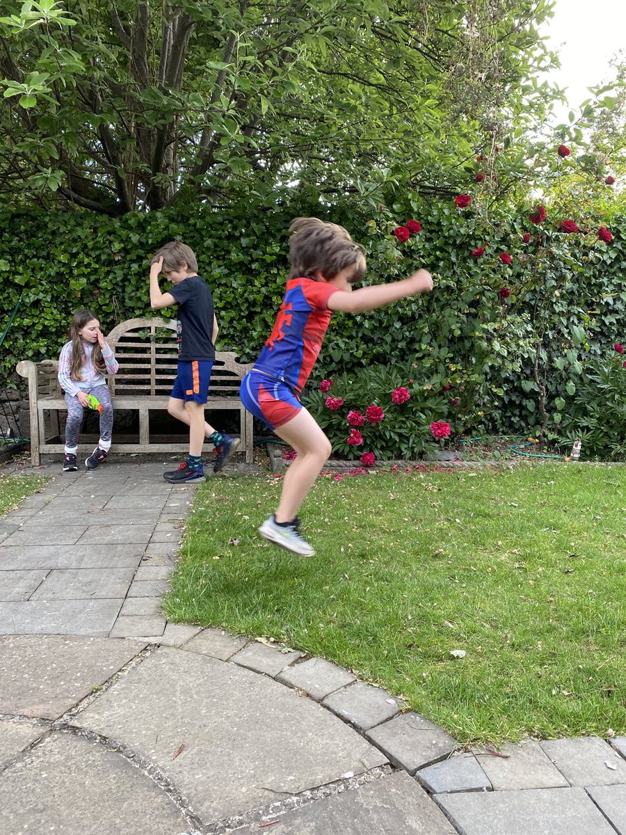Practising our long jump for ⁦<a href="/stclares1803/">St. Clare's Primary</a>⁩ virtual sports day