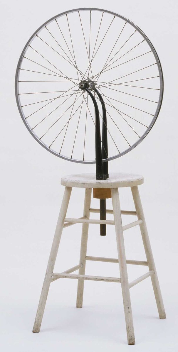  #GDRAGON:Marcel Duchamp’s “Bicycle Wheel”- “With his first readymade, Duchamp expanded the conception of artistic practice while simultaneously disrupting the methodology for determining aesthetic value.” There is worth & beauty in the ordinaryRead more: https://www.google.com/amp/s/theconversation.com/amp/heres-looking-at-marcel-duchamps-bicycle-wheel-1913-98846