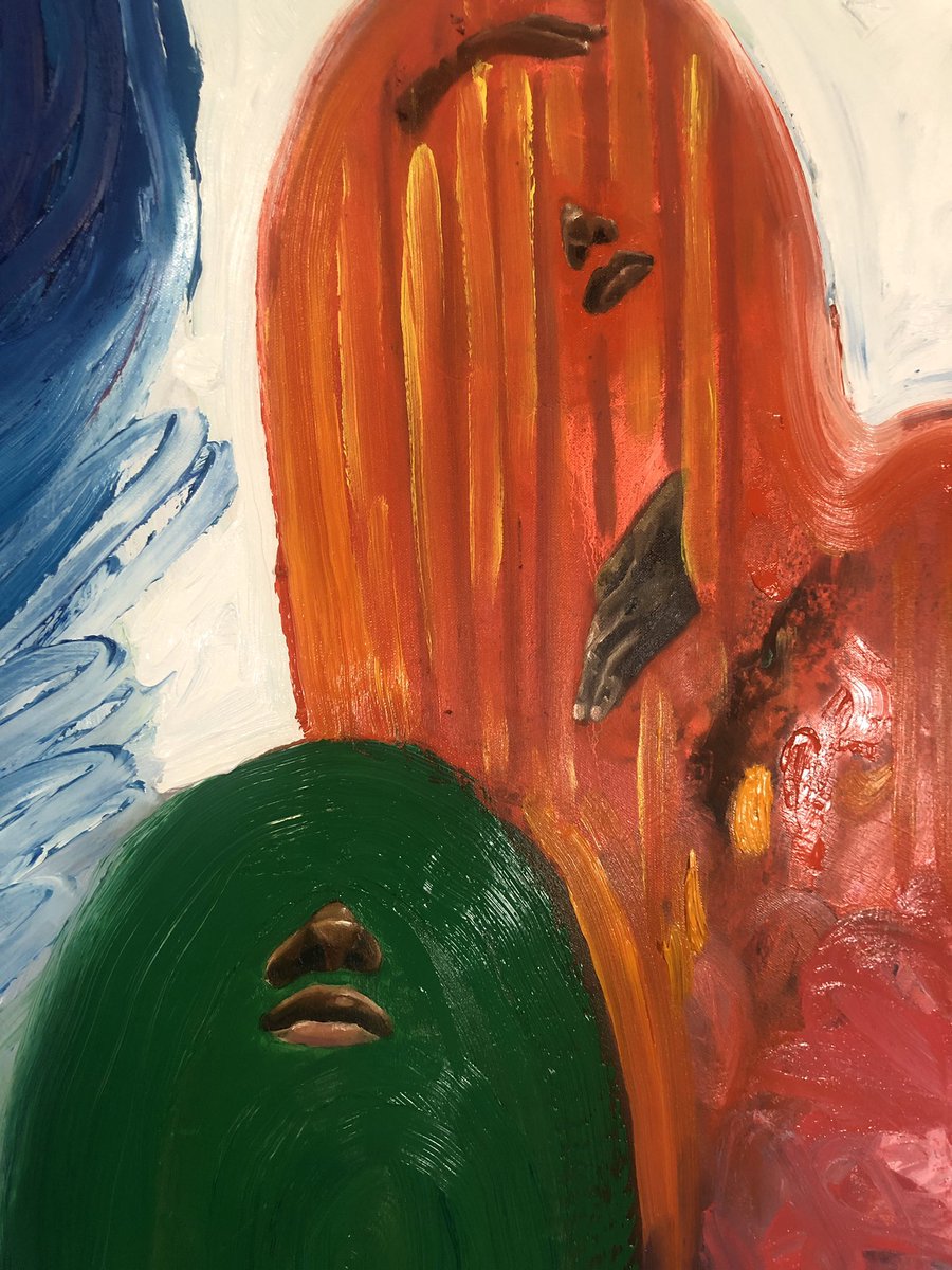 Khari Rahim’s beautiful artwork.“My work right now is a diary of struggle + overcoming struggle. I’m exploring the history of Black defeat, Black revolutions + Black accomplishments coalescing through mark making, realism + expressionism” -  @iknowkhari