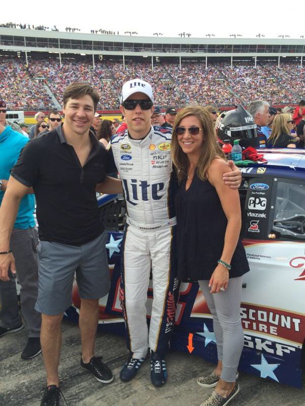 SportifiedBrand's tweet photo. Congrats to @keselowski on winning the @NASCAR Coca-Cola 600 last night! Perfect timing for a throwback to that same race just days after Brad hosted our @DavidYurman event @SouthParkMallNC. Excited to have him involved in our upcoming initiative! @joeylogano https://t.co/JEDxvctcpJ