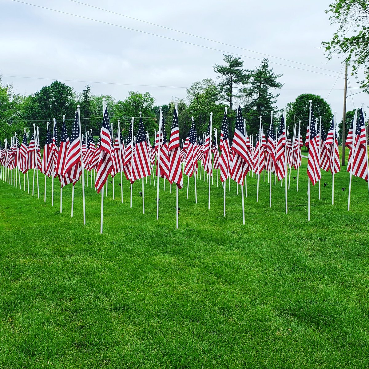 Today we remeber, honor and give thanks for those who made the ultimate sacrifice with 100 flags placed in the Foreman Triangle. Thanks to our community partners at Shippensburg Rotary for making this special display happen once again. #MemorialDay2020