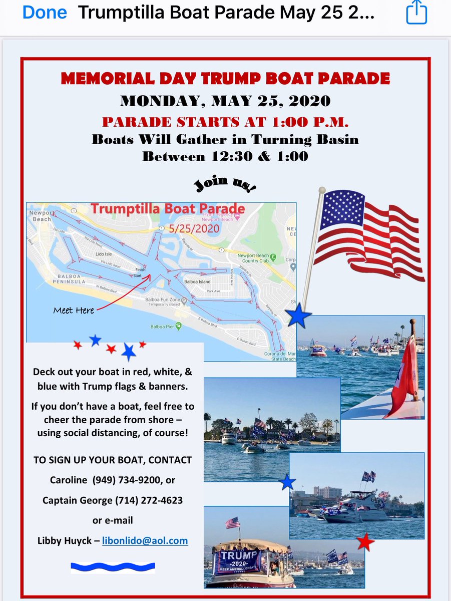 Liz Habib On Twitter There Is A Trump Tilla Boat Parade In Newport Beach Ca Today Memorialday2020