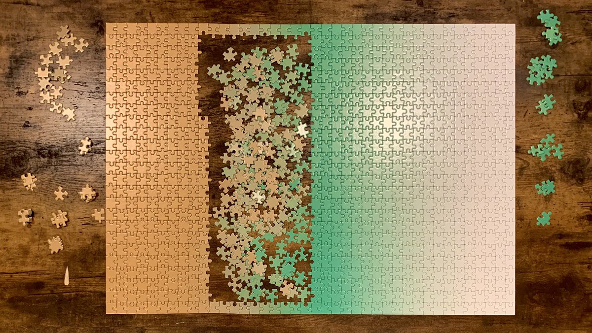 puzzle update (delayed because i had a lot of deadlines and elissa promised not to work on it without me!!)! we did this last night! i have fully converted to elissa’s method and she finished her half and is patiently waiting for me to catch up i love her!!!