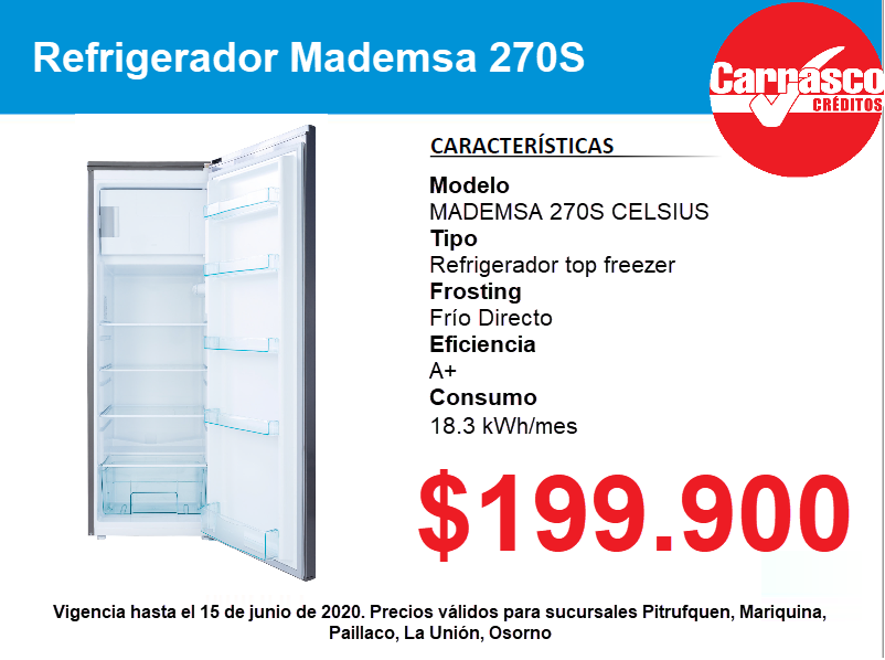 CCreditosCL's tweet photo. [OFERTA] Refrigeradores disponibles en las sucursales de Pitrufquen, Mariquina, Paillaco, La Unión y Osorno.
Válidas hasta 16 de junio. https://t.co/2rXuUWi4Aw