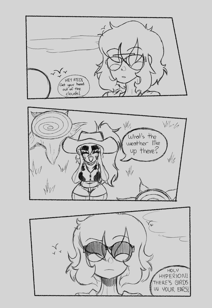 Been kinda taking a more active approach to the webcomic since thats where I think I wanna go with these characters.

Little work in progress I have, complete with panels and everything 