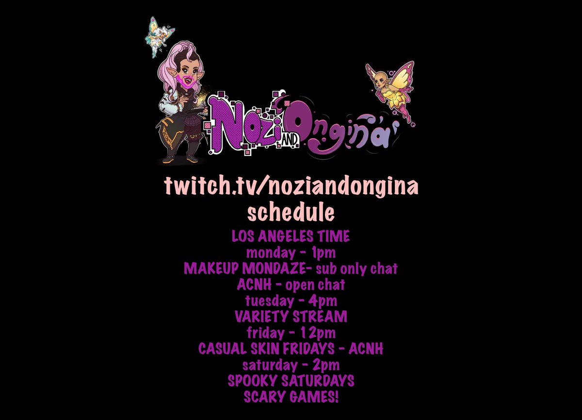 This week's schedule.  
MAKEUP MONDAZE at 1pm PST today! 
Make up inspired by my S1 sister <a href="/djninaflowers/">Nina Flowers</a> 👽