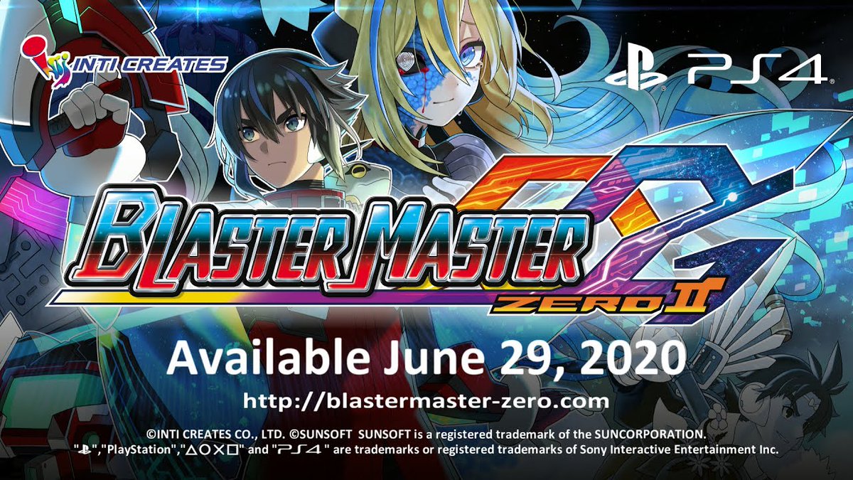 IntiCreatesEN's tweet photo. A double-dose of mutant blasting action is coming to @PlayStation on June 29, 2020 with the release of Blaster Master Zero 2!

That's right, folks! Both Blaster Master Zero games are coming to PS4 on the same day! Get ready!

https://t.co/C41z14wkd4 https://t.co/D7pWUk7kUg