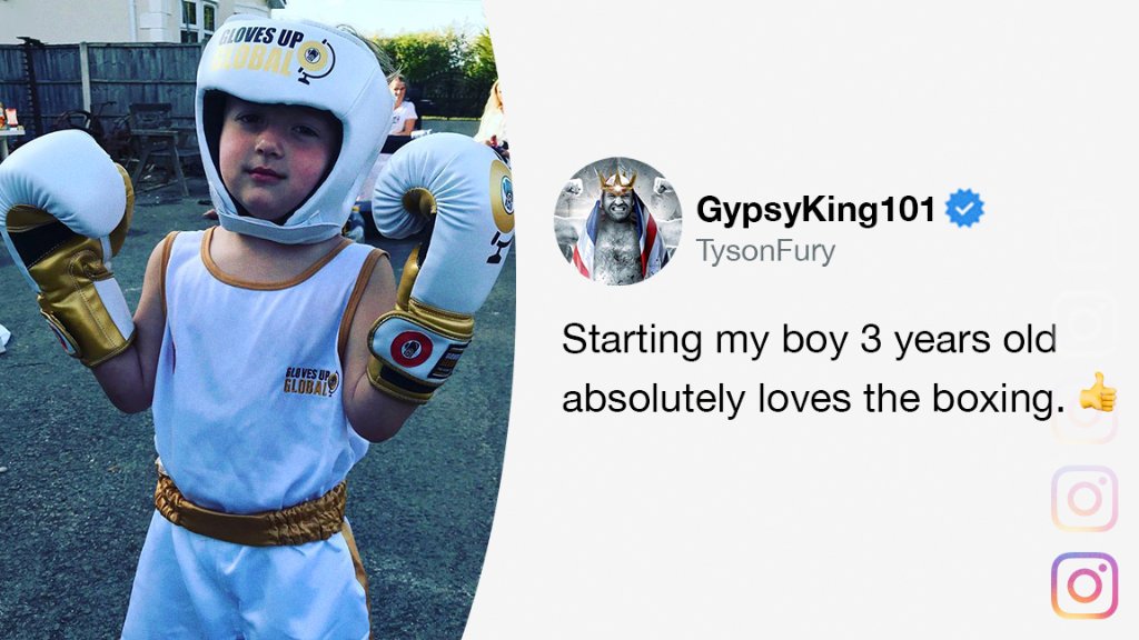 ESPNRingside's tweet photo. Boxing starts young in the Fury household. #GypsyPrince 🤴
(via @Tyson_Fury) https://t.co/RLBLm1Vkk3