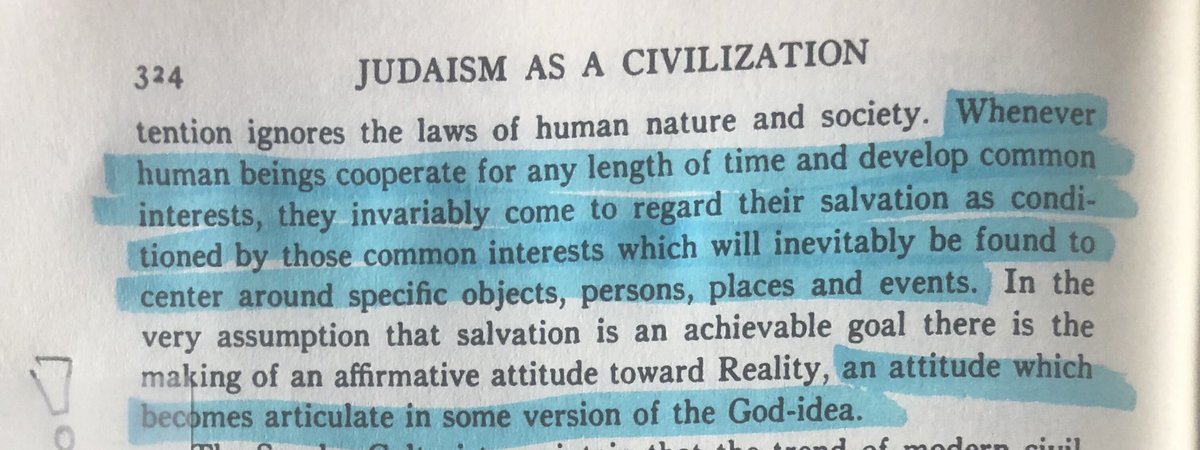in his critique of jewish secularists, kaplan makes the point im most interested in:that there is no movement or society, and rarely even an individual (unless they are wholly antisocial) that is not religious. whether through nationalism, political identity, etc. it's present.