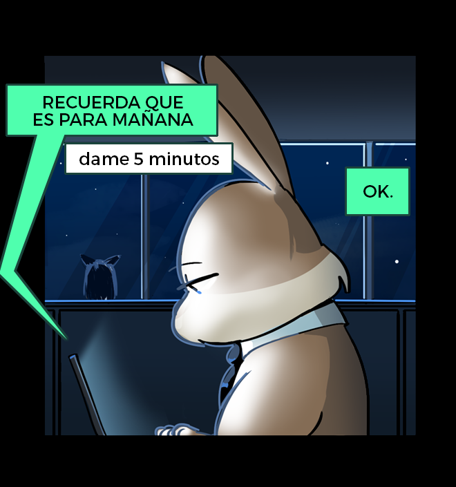 Comic de Conejo Godin #3
Horas extra 