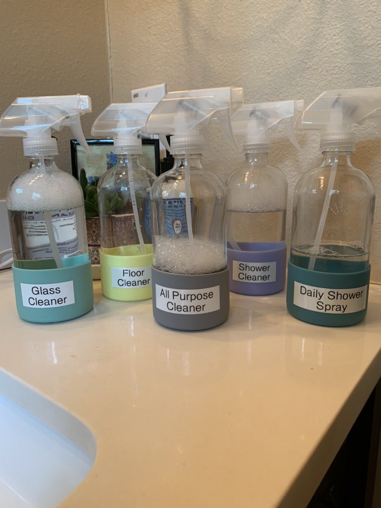 TJones823's tweet image. Finally got around to labeling my @grovecollab bottles. 🙃 I love how they’re color coordinated with their concentrate cleaners, but I couldn’t for the life of me remember which was which! #LabelEverything #NaturalCleaners #Grove