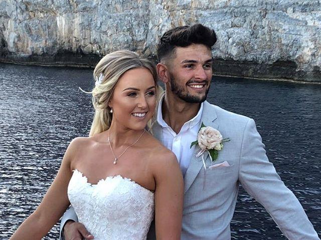 Stunning setting and photo from Hannah and Mark's wedding day in Lindos, Rhodes!

Pocket Square colour: Peaches &amp; Cream

Browse our Peaches &amp; Cream collection here: bit.ly/33tfIJ3