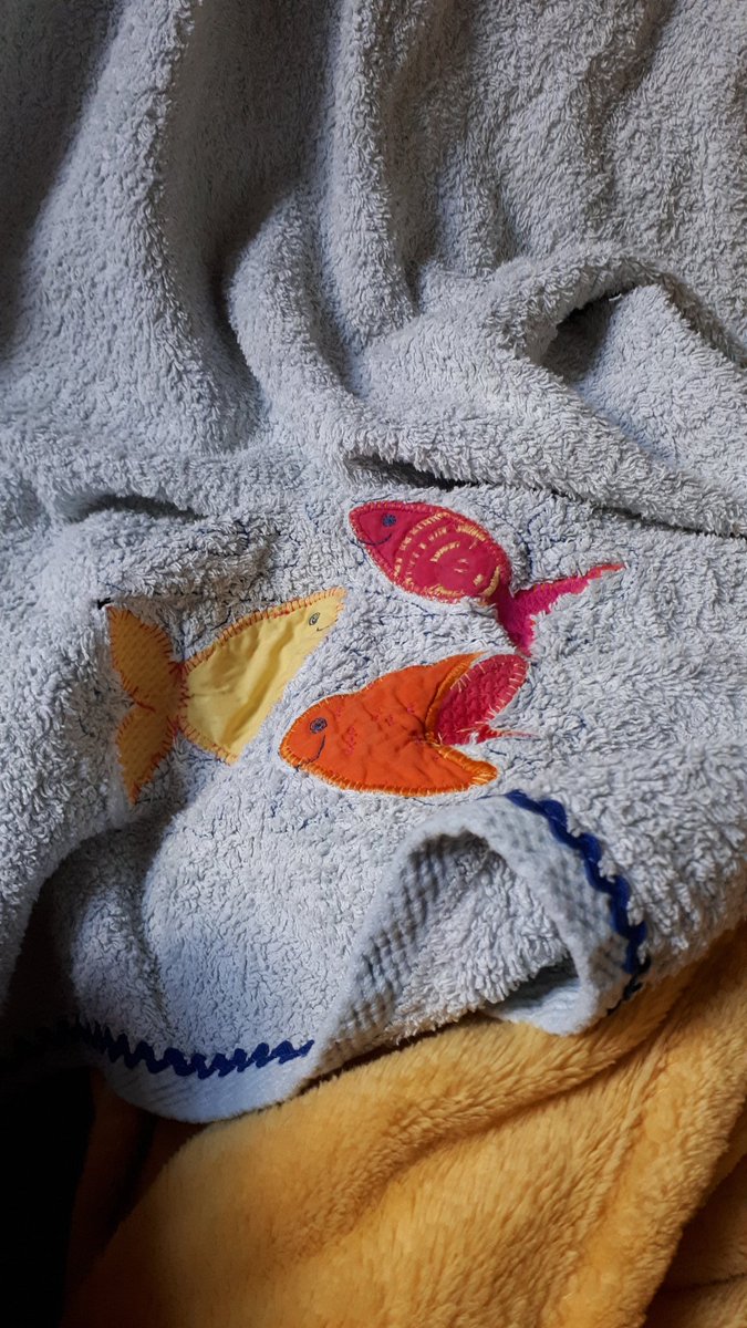 RomyTheRed's tweet photo. @TowelDay2020 here's my towel - it's got fish on it! #SoLongAndThanks https://t.co/WP06UEztqd