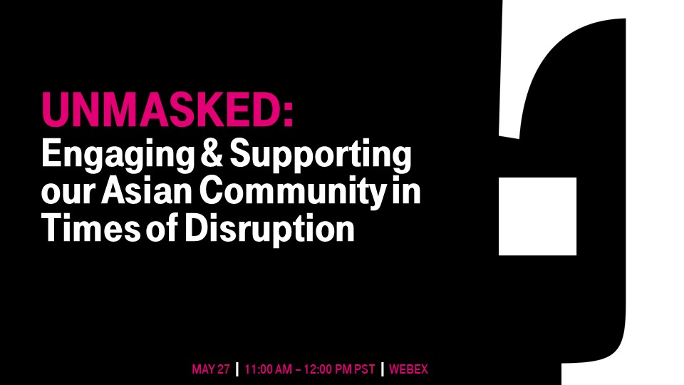<a href="/TMobile/">T-Mobile</a>, I am thrilled that our Multicultural Network &amp; OASIS ERGs have come together to host a webinar honoring #APAHM. Tomorrow at 11AM PST, join us as we learn from <a href="/JaneHyun/">Jane Hyun 김지현</a> about how we can collectively support our Asian communities. Go to T-Nation for more details. #BeYou