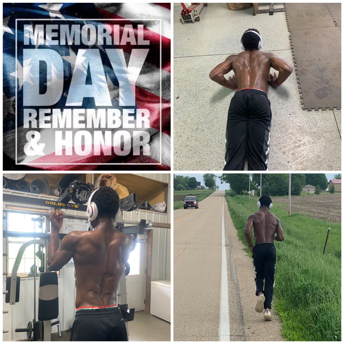 Nate_Murry's tweet photo. Today was supposed to be heavy chest day but I “Surprised” him and we did the #murphchallenge instead in honor of Memorial Day. We finished in under 50 min, I was 1:45 behind him. #LTMICHAELMURPHY #murph @DrewGaston5 https://t.co/0wukFOOtO6