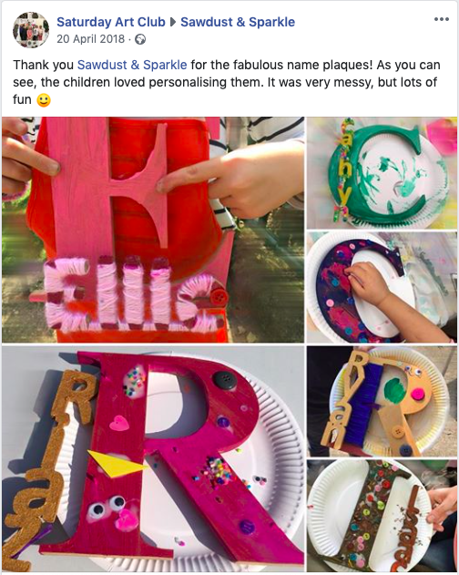 sawdustnsparkle's tweet photo. A few years back David made some scroll-sawed name plaques for a children's art club. The children painted &amp; decorated them before taking home.  All sorts of commissions are welcome here Just drop us a line with your ideas and we'll see what magic we can make 💫 #InBasingstoke https://t.co/4N7Dr99423