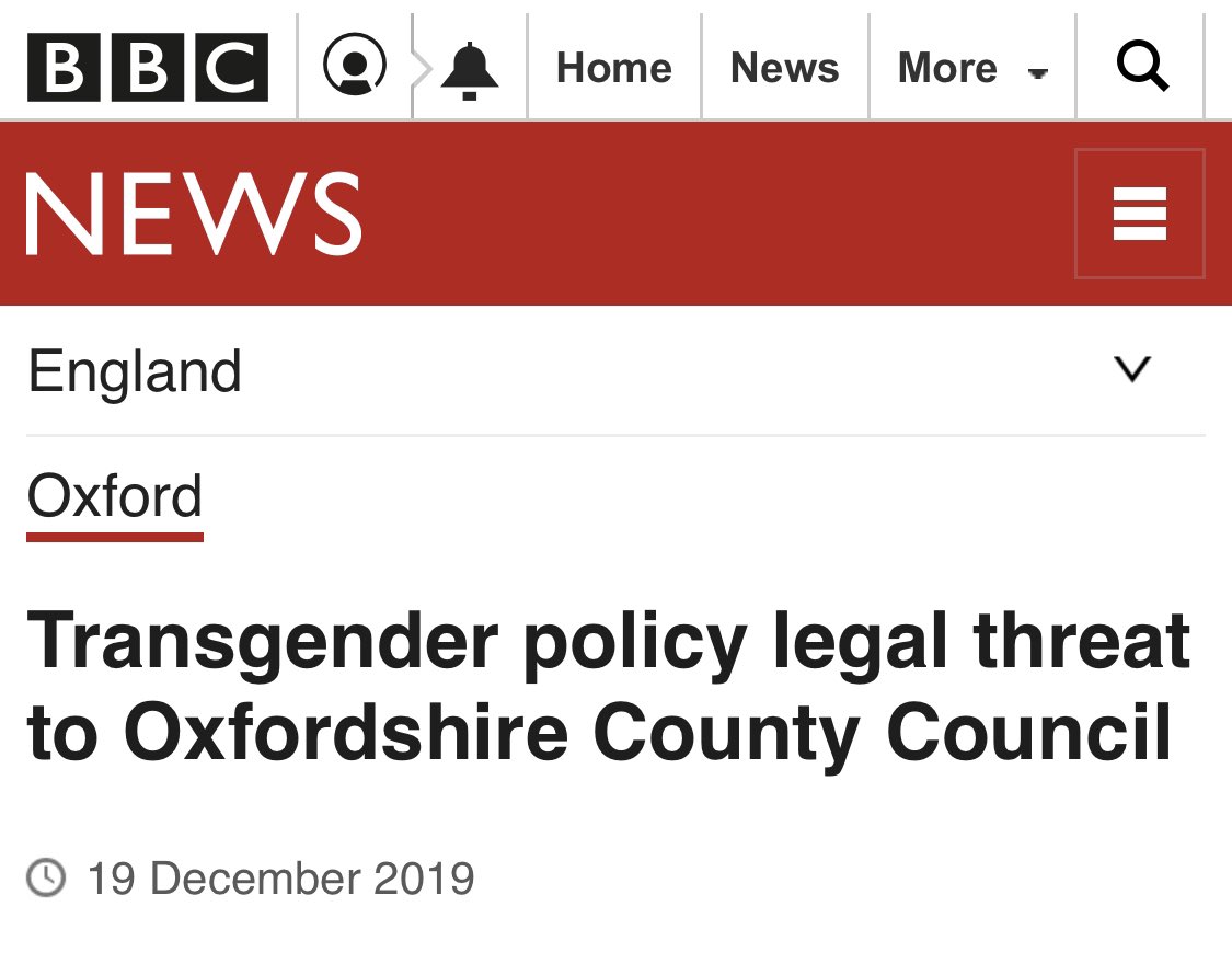 2. Judicial Review: 13 year old girl & parent vs Oxfordshire County Council - A council is facing legal action after a group alleged updated guidance on how transgender children should be treated is unlawful.  https://www.bbc.co.uk/news/uk-england-oxfordshire-50853719