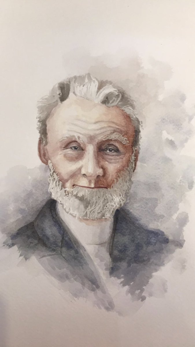 NahumOBrien's tweet image. My wife has begun to paint (watercolor) portraits of my favorite theologians/Christians. Can anyone guess who this is?