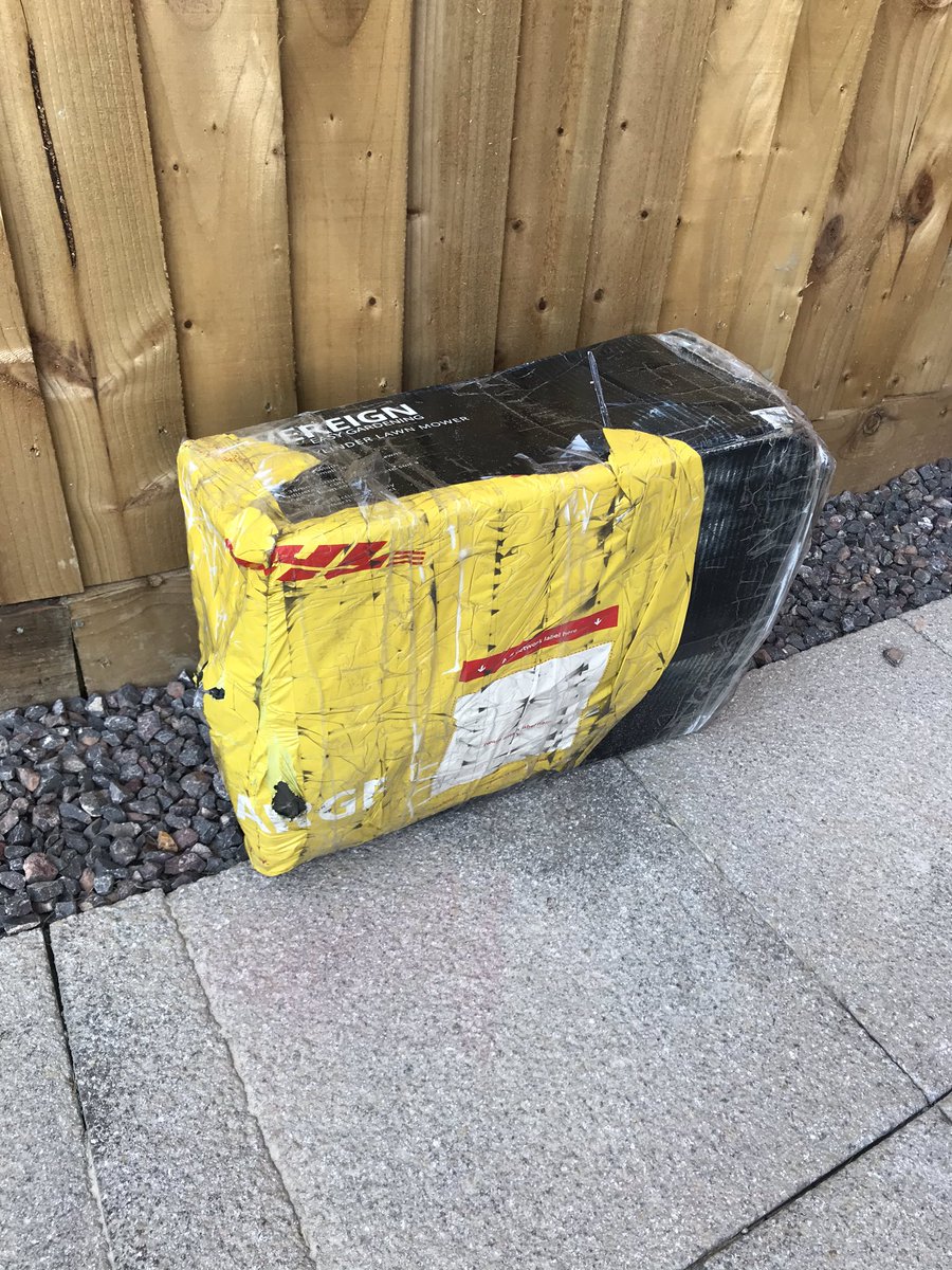 Just wanted to say a big thanks to <a href="/Homebase_uk/">Homebase</a> and <a href="/dhlexpressuk/">DHL Express UK</a> for finally delivering my lawnmower. Only 39 days later with half the box missing and after I’d requested a refund... top work 🙌🏽