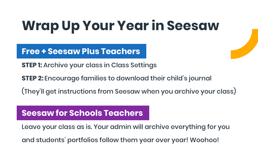 Seesaw's tweet photo. Wrap up your year in Seesaw!

 ⚠WARNING ⚠ DON'T DELETE ANYTHING! Once it's deleted, there's no way of getting it back!

Other than that, it's super easy! https://t.co/KQ7jK1PGN4