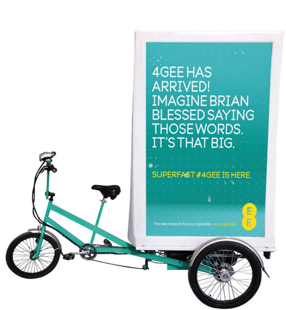 Marketing on the move! The possibilities are endless with our advertising bike. Fully branded to your specifications and delivered worldwide - of course! #marketing #custom #bespoke #experiential