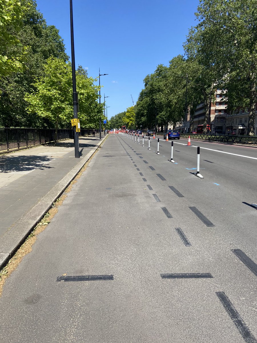 A new cycle lane is being ‘born’ on Park Lane