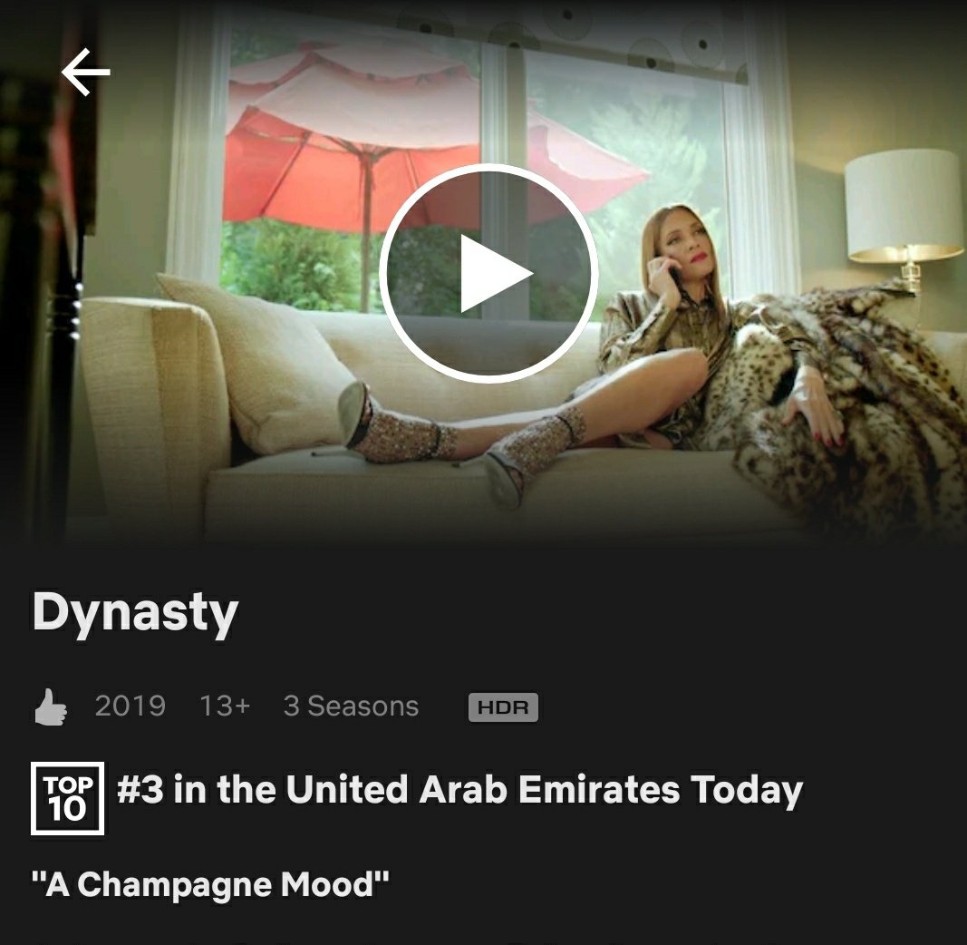 meyndxb's tweet photo. It really is a champagne mood!🥂 What more when #DynastyOnNetflix hits the top?! https://t.co/4heTq6nMaj