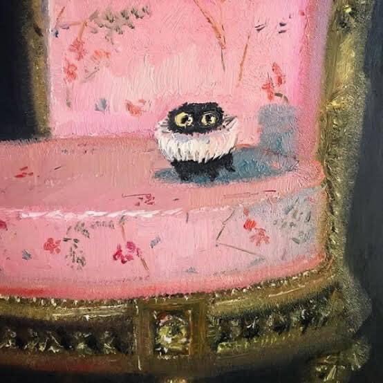 Please enjoy this thread of my cat being the real time version of Vanessa Stockard’s paintings