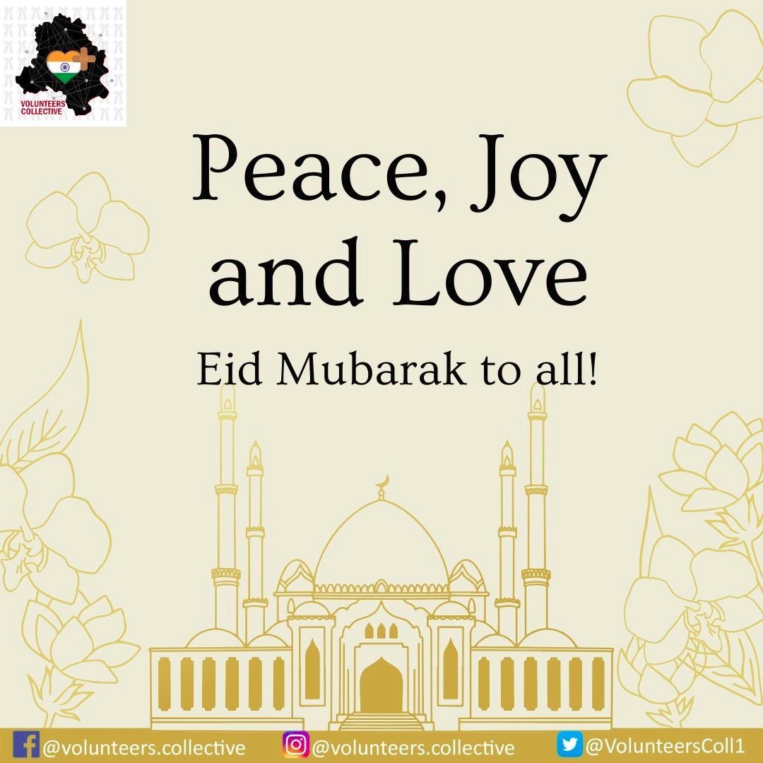 Tcp_initiative's tweet photo. Best Wishes to everyone celebrating Eid in India.
While we celebrate, let's also embrace the people around by thanksgiving, spreading peace and love.

Wishing all a Happy and safe one, Eid Mubarak!!

#Eid  #EidUlFitr #EidMubaarak #EidInLockdown https://t.co/pf4r8aGvNZ
