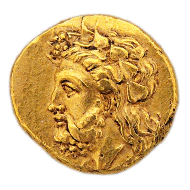 Greeks in Lampsacus in Asia Minor, where the cult of Priapus is said to have originated, already minted Gold staters with the ivy-wreathed head of Dionysus/Priapus between 360–340BC...
