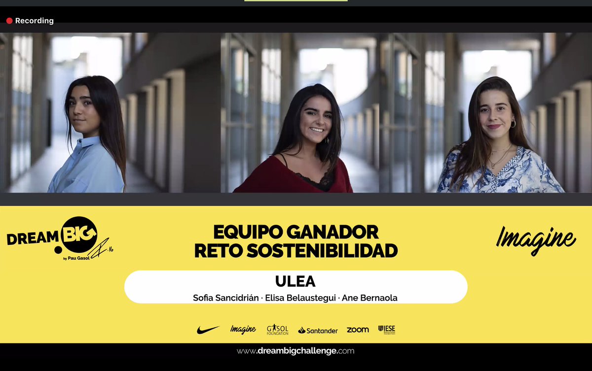 Los ganadores del primer #DreamBIGChallenge son: SOSTENIBILIDAD: Ulea. ¡Felicidades! <a href="/DreamBigXL/">Dream BIG</a>