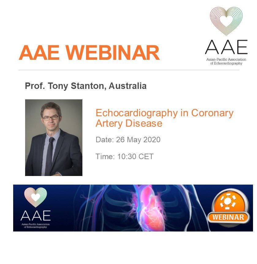 Grønland Tragisk skrædder AAE-Asian-Pacific Association of Echocardiography on Twitter: "Stress  Echocardiography in Coronary Artery Disease? Join the live webinar by Prof.  Tony Stanton at 10:30 CEST on May 26th to find out more. Sign up