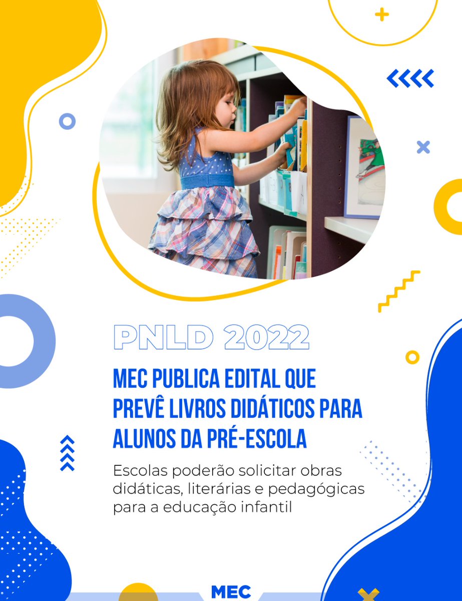 Pela 1ª vez, teremos livros didáticos para a educação infantil. Crianças da pré-escola terão contato com as palavras, a partir de 2022. Isso faz parte de uma grande mudança no ensino! Agradeço ao <a href="/CarlosNadalim/">Carlos Nadalim</a> e à <a href="/Ilonabecskehazy/">Ilona Becskeházy</a> pelo excelente trabalho no MEC.