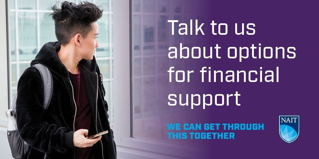 Did you know that we now have a Student Relief Bursary to help #NAIT students experiencing financial issues related to COVID-19? Reach out to a Funding Advisor to discuss your options today: nait.li/2WJGgVQ