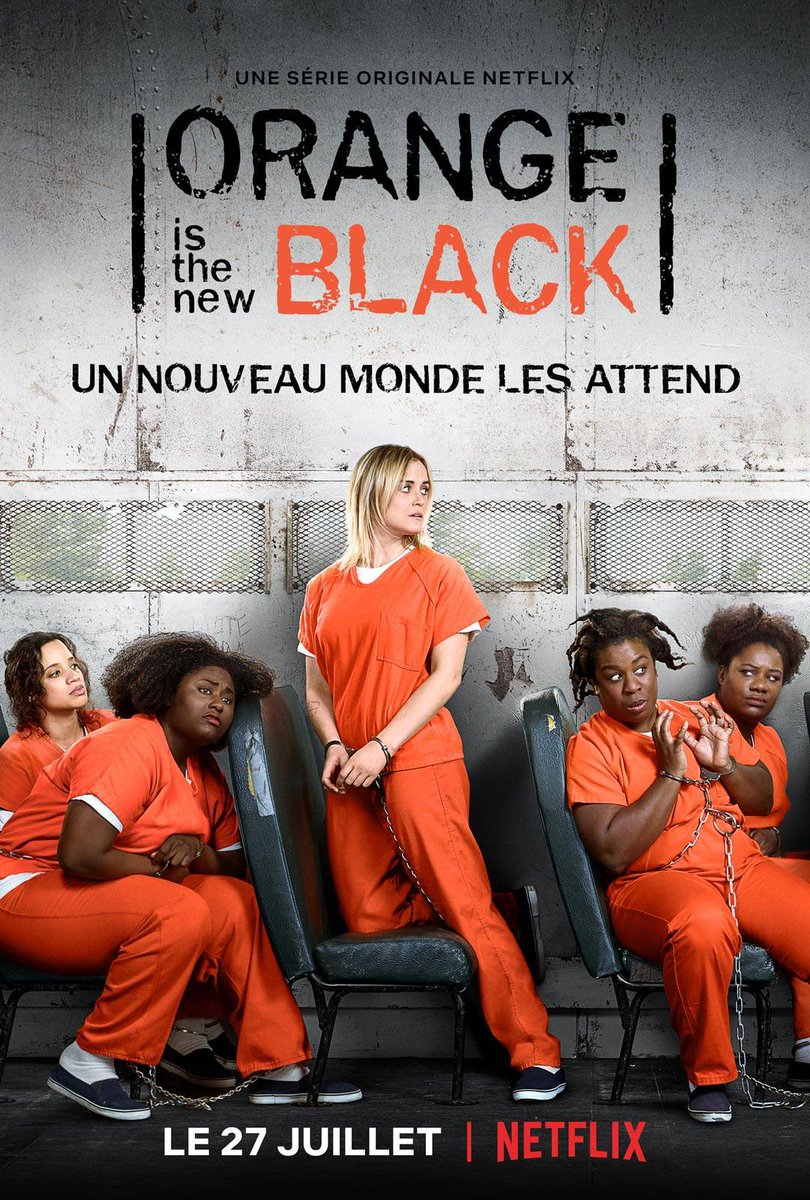 Orange is the New Black (2013)Si vous avez jamais vu (si seulement c’est possible que qlqn n’ait jamais vu) regardez !!Sur Netflix