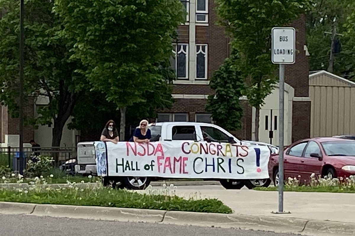 EaganSpeech's tweet photo. Chris McDonald is being inducted into the National Speech and Debate Association Hall of Fame! The @EaganHighSchool community is honoring Chris with a parade for the tremendous gifts he has given to countless students.  @ExtempGod #HonoringDoobs @Eagan_Debate @SpeechandDebate https://t.co/sQGPTROQ9p