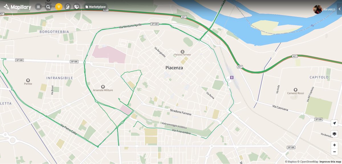 PoliMappers (@polimappers) on Twitter photo Can you spot the differences? 📷
The green dotted lines represent the new photo sequences captured and uploaded on <a href="/mapillary/">Mapillary</a> by the students of "Architecture 4 Smart City" last week in Piacenza.
Impressive results from the collab w/ <a href="/immdesignlab/">IMM Design Lab</a>
<a href="/youthmappers/">YouthMappers</a> | <a href="/openstreetmap/">OpenStreetMap</a> Can you spot the differences? 📷
The green dotted lines represent the new photo sequences captured and uploaded on <a href="/mapillary/">Mapillary</a> by the students of "Architecture 4 Smart City" last week in Piacenza.
Impressive results from the collab w/ <a href="/immdesignlab/">IMM Design Lab</a>
<a href="/youthmappers/">YouthMappers</a> | <a href="/openstreetmap/">OpenStreetMap</a>
