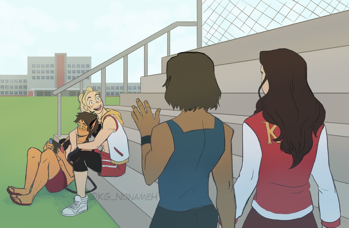 Noname_o_x's tweet photo. I like Crossovers, I like school AUs, I have nothing else to say. Please, accept this doodle

#Catradora
#Korrasami
#SheraandthePrincessesofPower 
#LegendofKorra https://t.co/tHpfwxfmku